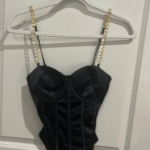 Black corset bodysuit